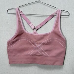 Fabletics Adele Corsetry‎ Sports Bra Pink Seamless Strappy Yoga Gym